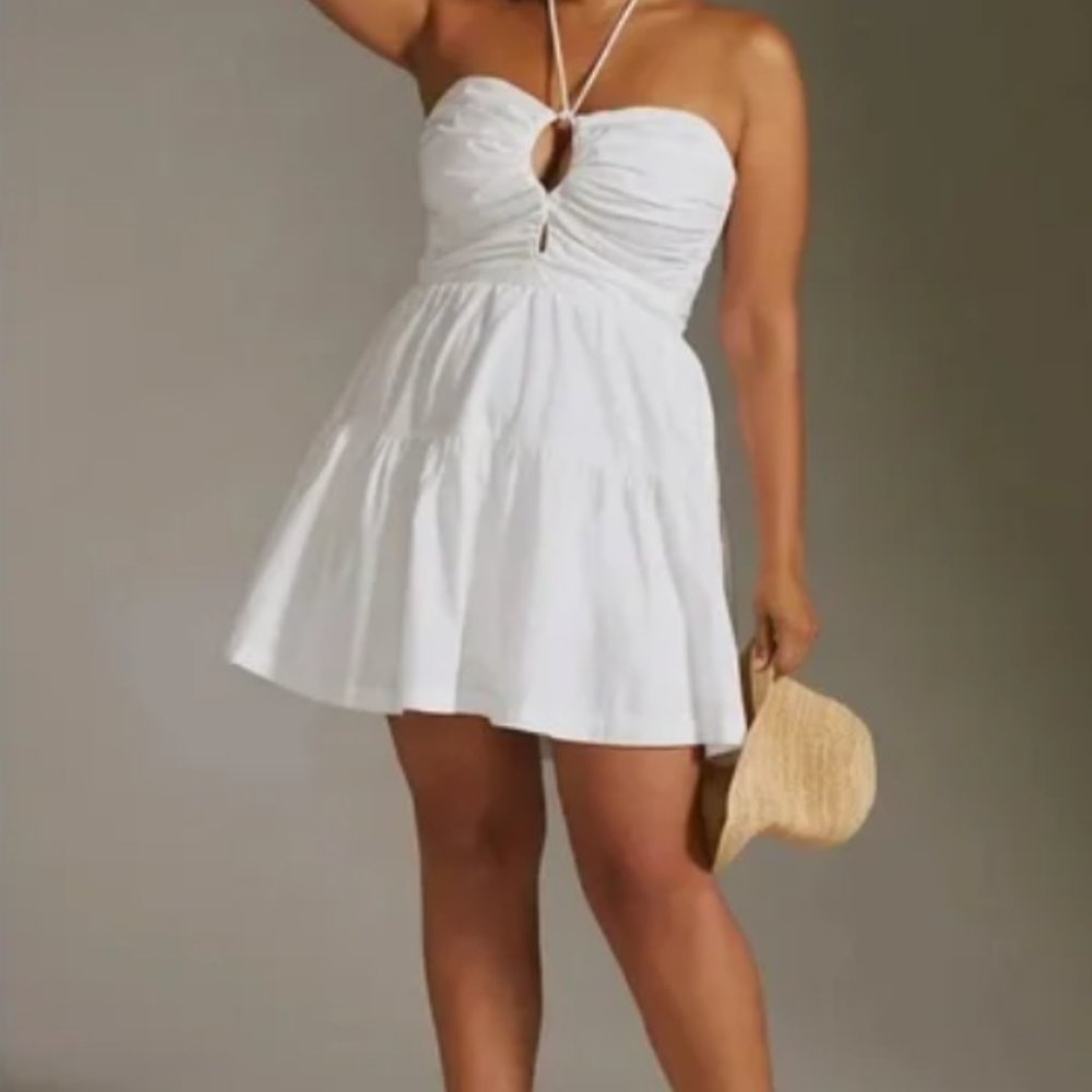 Anthropologie Emily Mini Halter Dress